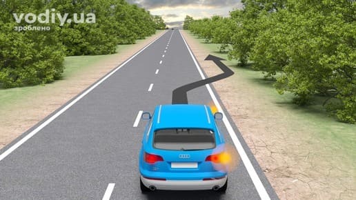 Зупинка автомобіля на узбіччі дороги, горизонтальна дорожня розмітка 1.1 та 1.5