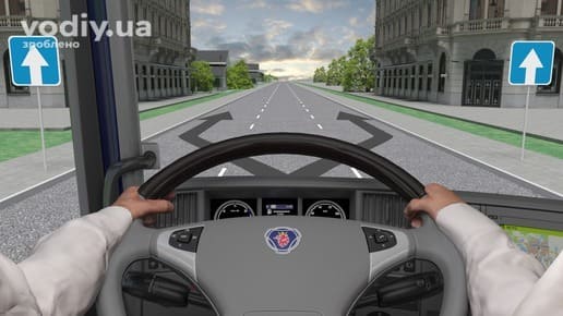 Зупинка вантажного автомобіля на дорозі з одностороннім рухом у населеному пункті, дорожній знак 5.5 «Дорога з одностороннім рухом»