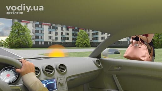 Посадка та висадка пасажирів з автомобіля, водій стежить за дорожньою обстановкою та діями пасажирів.