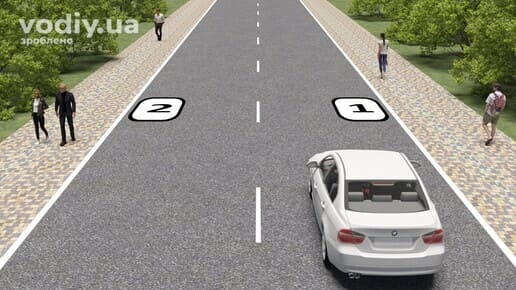 Зупинка автомобіля на лівому або правому боці дороги в населеному пункті, розмітка 1.5