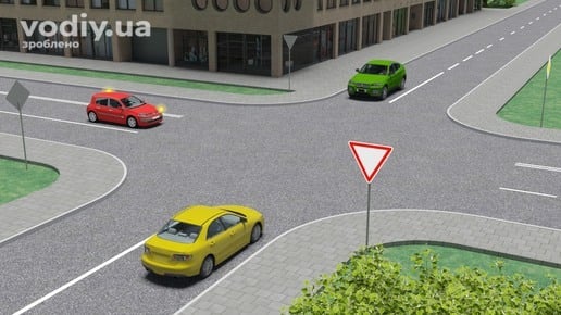 Черговість проїзду нерегульованого перехрестя, дорожні знаки 2.1 «Дати дорогу» та 2.3 «Головна дорога»